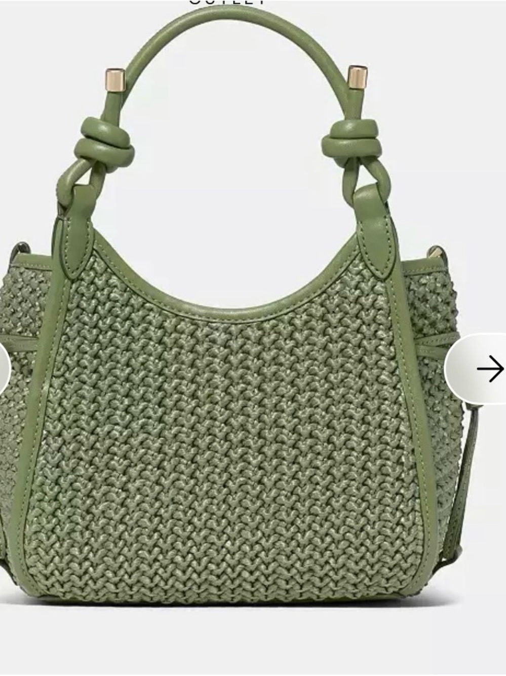 kate spade Olive Mini Straw cedar Stan stash bag NWT - Picture 7 of 12